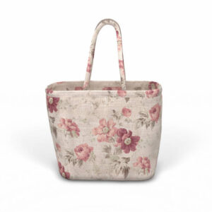 Designer shopping bag with floral prints 3d illustration